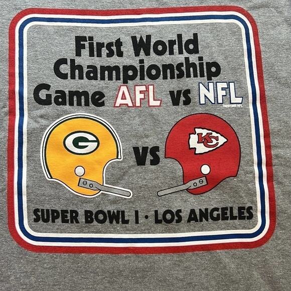 NWT Mitchell & Ness NFL Multi Team Crew Super Bowl Logo Sweatshirt gray - Picture 2 of 11